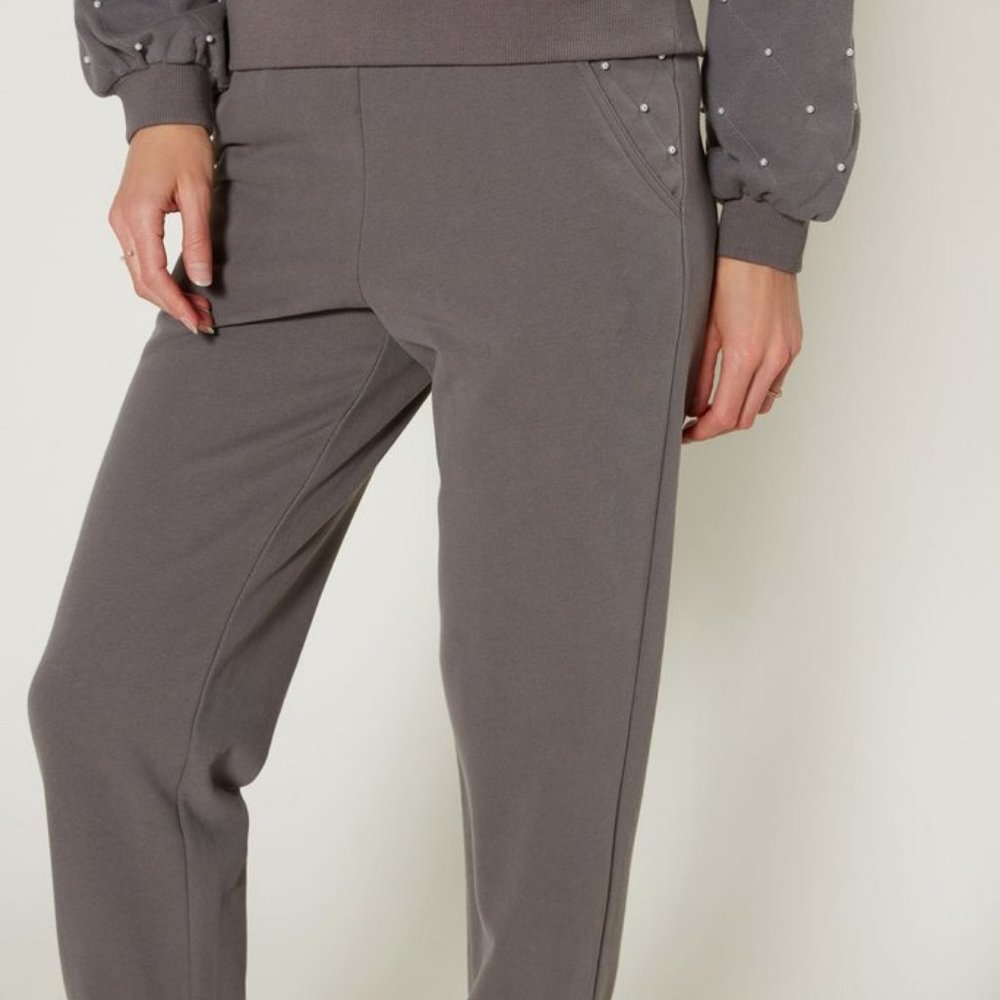 Current Air Charcoal Pearl Embellished Jogger